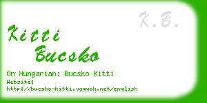 kitti bucsko business card